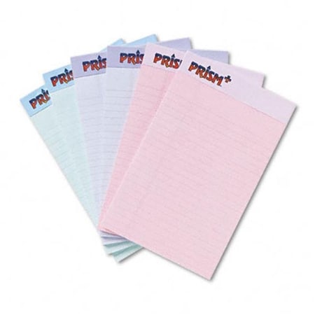 Tops Tops 63016 Prism Plus Colored Junior Legal Pads  5 x 8  Pastels  Six 50-Sheet Pads/pk 63016